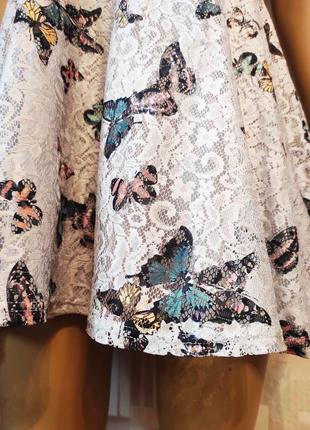 Красивое кружевное платье на подкладке с принтом бабочек от oasis6 фото