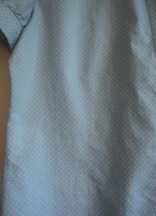 Натуральная рубашка laura ashley  голубая в мелкий горох3 фото