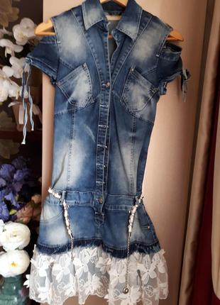 Стильна джинсова сукня