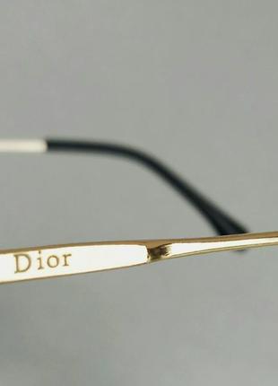 Christian dior очки женские солнцезащитные коричнево бежевый градиент в золотом металле10 фото
