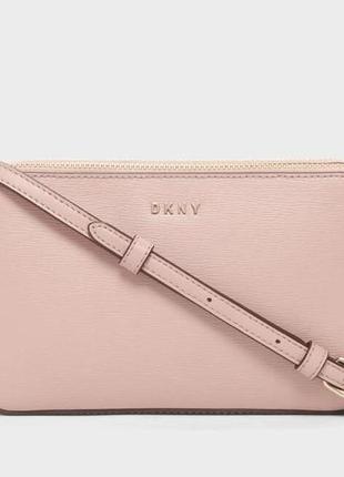 Сумка крос-боді шкіряна dkny gramercy double-zip crossbody leather r01e3h93 оригінал7 фото