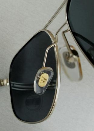 Emporio armani очки мужские солнцезащитные черные в серебристом металле7 фото