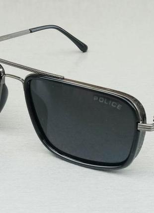 Police очки мужские солнцезащитные черные с серым
