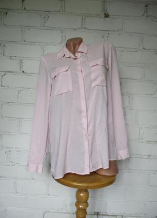 Рубашка базовая пудровая вискоза/сорочка базова пудрова віскоза