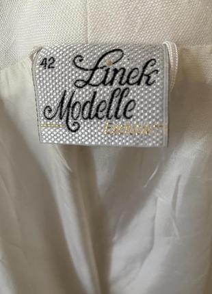 Актуальный белый жакет пиджак блейзер летний с объемными рукавами баф винтаж5 фото
