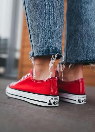 Converse red low жіночі низькі червоні літні кеди конверс червоні літні жіночі кеді7 фото