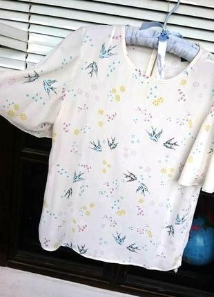 Срочно! шифоновая блузка птички atmosphere s-m