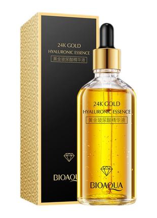 Сыворотка для лица с нано-золотом и гиалуроновой кислотой bioaqua gold, 100 мл