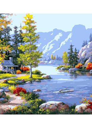 Картина за номерами пейзаж з яскравими акцентами нік