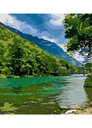 Картина за номерами яскравий зелений пейзаж нік