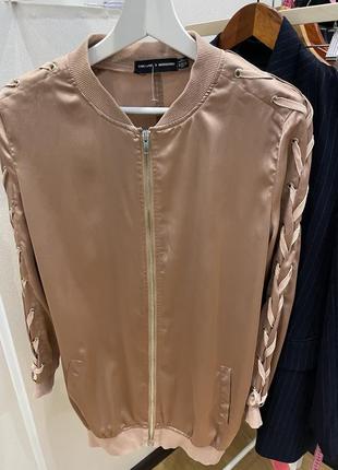 Довгий ромпер, куртка,піджак carli bubei missguided коричневий нюдовый колір s,m7 фото