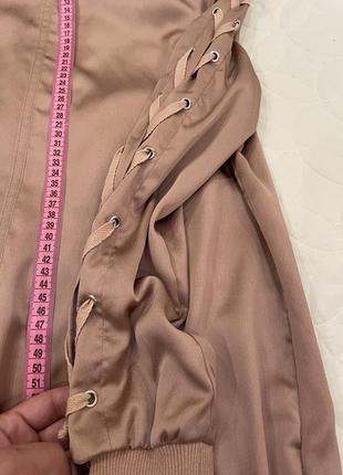 Длинный ромпер, ветровка,пиджак carli bubei missguided коричневый нюдовый цвет s,m3 фото