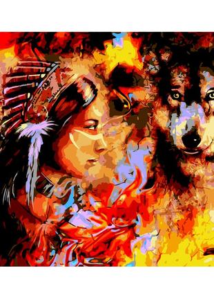 Картина по номерам женщина каманчи с волком ник