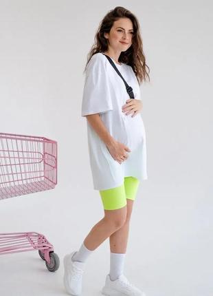 Шорті легінси (велосипедки) для вагітних салатові (легінси велосипедки для вагітних салатові)4 фото