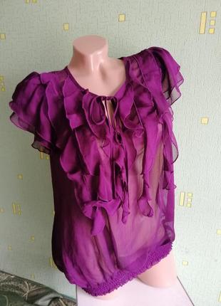 Легка літня фіолетова блуза new look