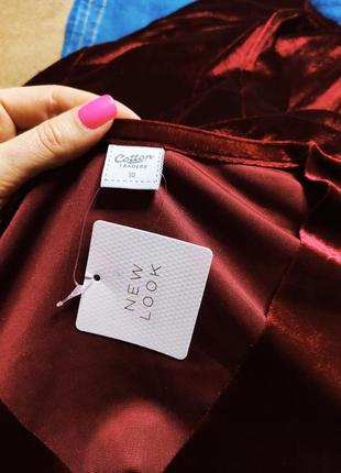 Cotton traders платье велюр велюровое миди бордо винное бордовое в бельевом стиле6 фото