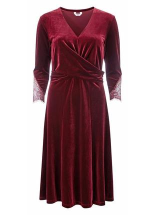 Cotton traders платье велюр велюровое миди бордо винное бордовое в бельевом стиле2 фото