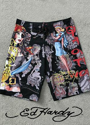 Пляжні шорти бермуди для серфінгу don ed hardy w34 р. xl original1 фото