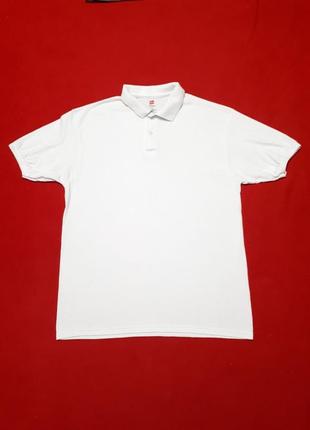 Поло футболка с воротником шведка трикотажная белая большого размера1 фото