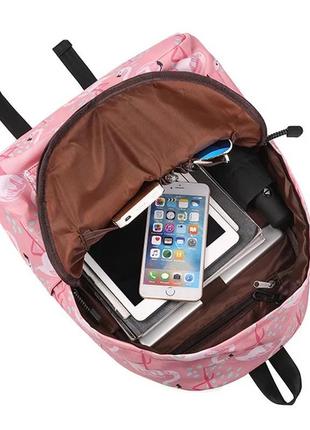 Яркий школьный рюкзак портфель сумка а4 розовый фламинго6 фото