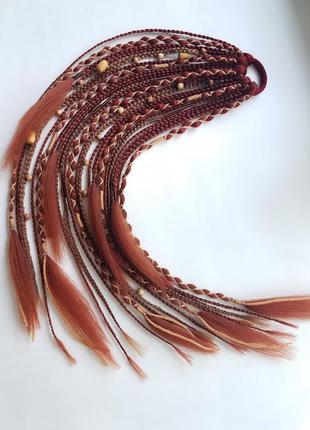 Афрорезинки косички на резинке афро хвост канекалон афрокосы рижые волосы