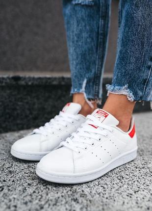 Кросівки adidas stan smith «white/red»