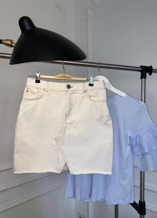 Белая, джинсовая юбка asos