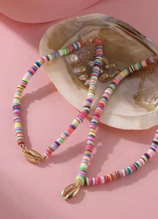 Новое летнее ожерелье с ракушкой чокер