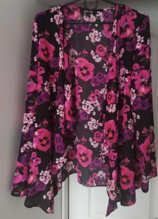 Блуза накидка в цветочный принт belle vere, 18/44