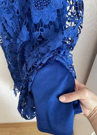 Zara платье кружево синее s, 363 фото