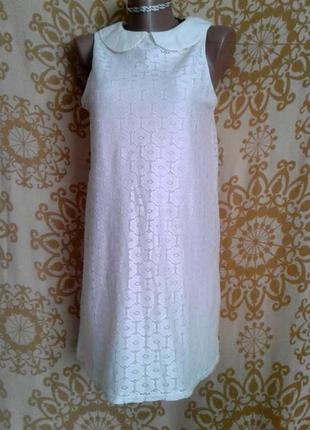 Нарядное гипюровое белое платьице, s.