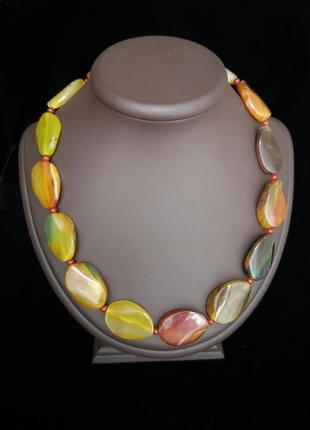 Винтажные бусы агат натуральный камень