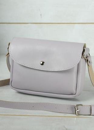 Кожаная женская сумка белая, розовая, пудровая, бежевая, светлая