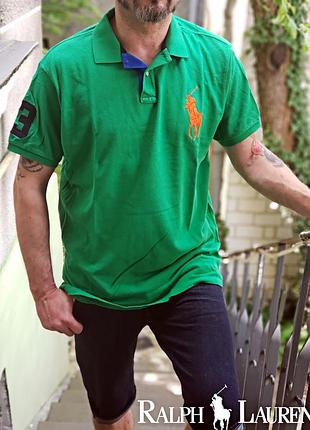 Футболка поло polo ralph lauren original р.xl ш61/д75 великий розмір батал slim fit