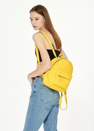 Брендовый яркий женский желтый вместительный рюкзак для прогулки