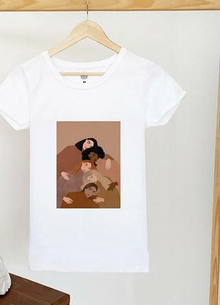 Футболка оверсайз біла з малюнком