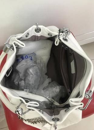Кожаная сумка сумка шопер сумка на плечо кроссбоди сумка с короткими ручками италия3 фото