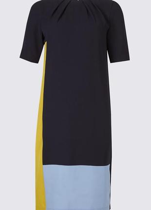 Платье-туника с цветными блоками и половинными рукавами2 фото