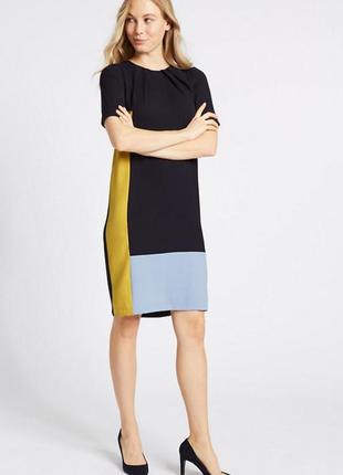 Плаття-туніка з кольоровими блоками і половинними рукавами