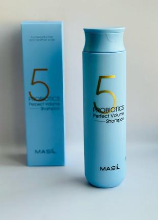 Шампунь для об'єму волосся з пробіотиками masil 5 probiotics perfect volume shampoo2 фото