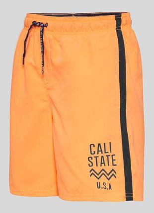 Пляжные шорты для мальчика, рост 170/176, цвет оранжевый1 фото