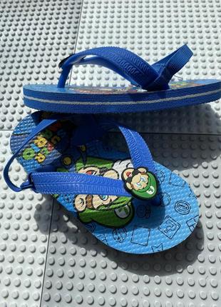 Детские шлепанцы,сланцы,вьетнамки на резинке super mario р 6/7 - 21-22-23