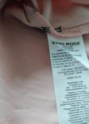 Натуральная блузка принт фламинго бренда vero moda uk 10 eur 388 фото