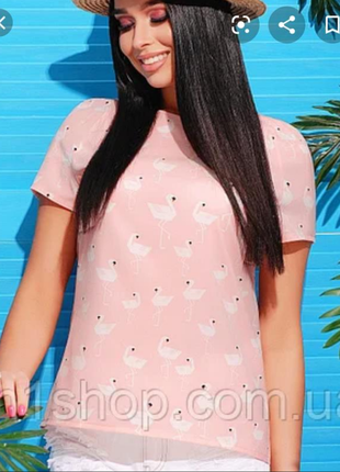 Натуральная блузка принт фламинго бренда vero moda u9 10 eur 38