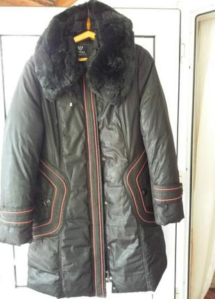 Зимнее пальто на холлофайбере с шиншилой3 фото