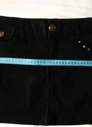 Юбка джинсовая чёрная с заклёпками colours of the world7 фото