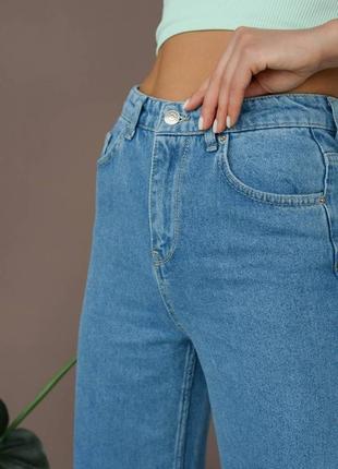 Палаццо джинсові штани прямого крою висока посадка2 фото