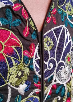 Туника с разрезами в этно бохо стиле с вышивкой коттон хлопок блуза beech tree4 фото