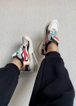 Жіночі кросівки nike air max 270 react,кросівки найк аїр реактив білий з коричневим шнурівка6 фото