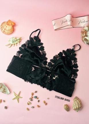 Квітковий бралетт unlined floral embroidered long line bralette victoria's secret🇺🇸оригінал🇺🇸2 фото